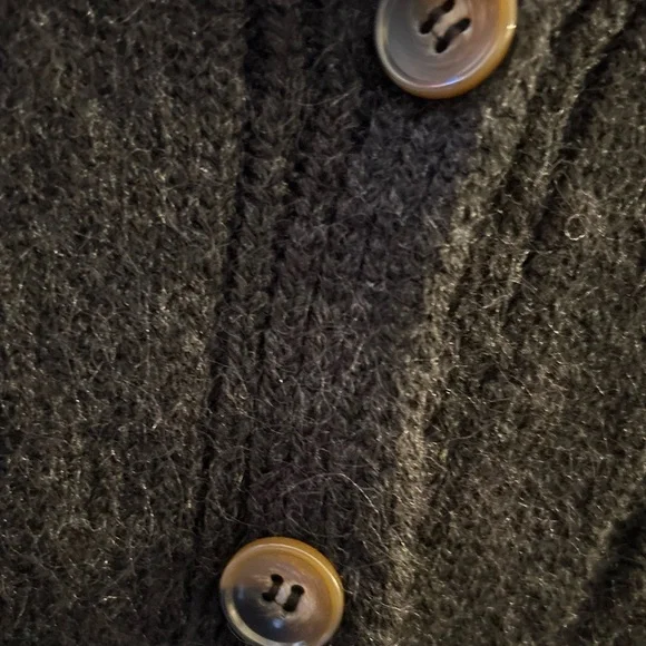 NWT Anthropologie Classic Pointelle Cardigan in Black Size Large - Picture 9 of 11